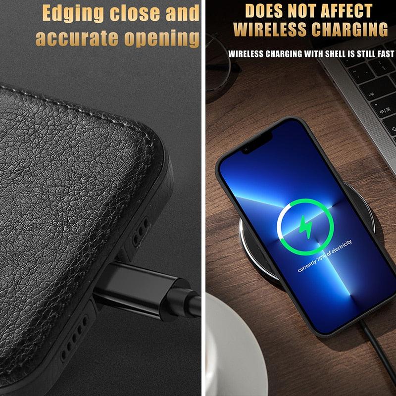 Luxury Leather Case for iPhone - Premium PU Leather Protection