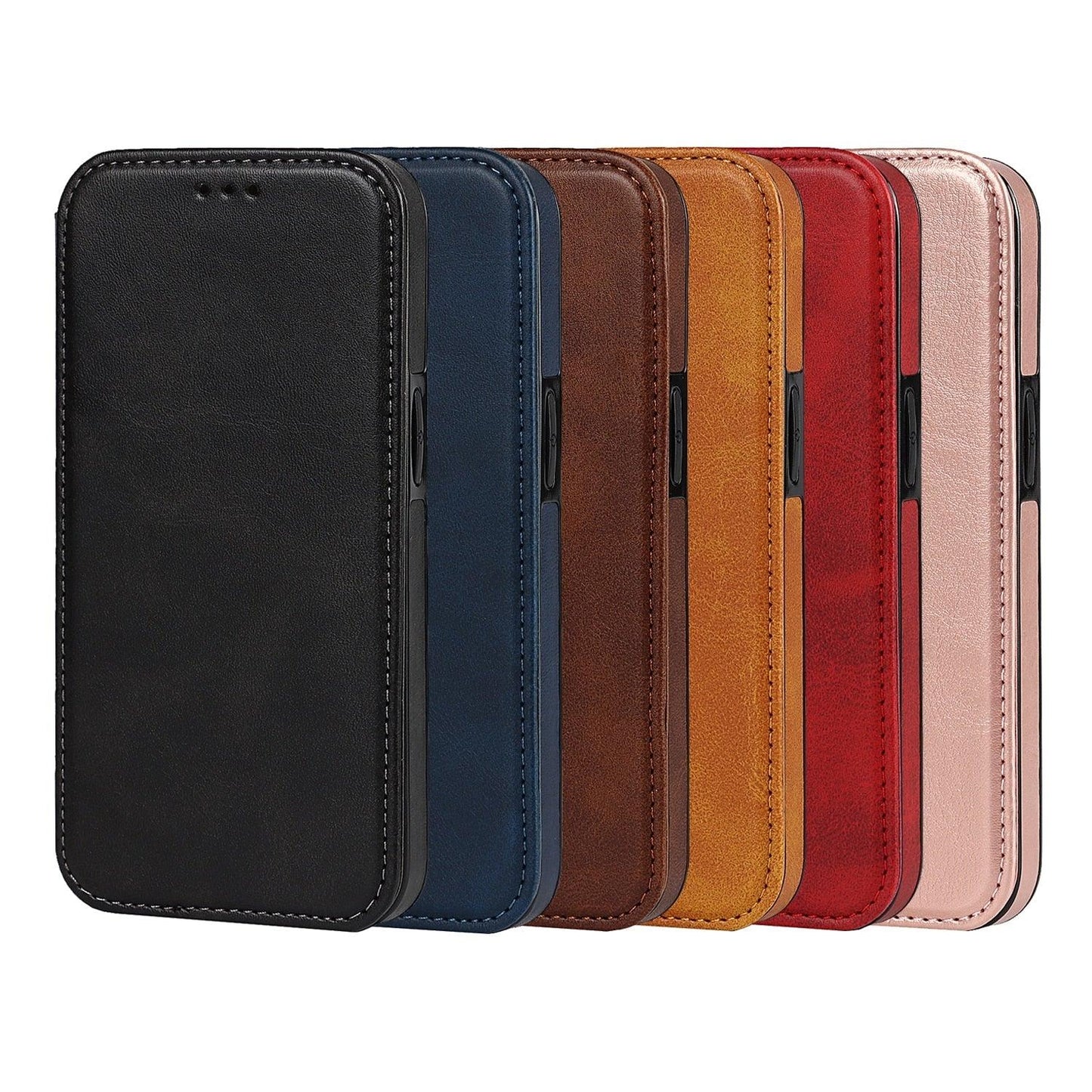 Coque en cuir premium à rabat pour iPhone 13/12/11 Pro Max