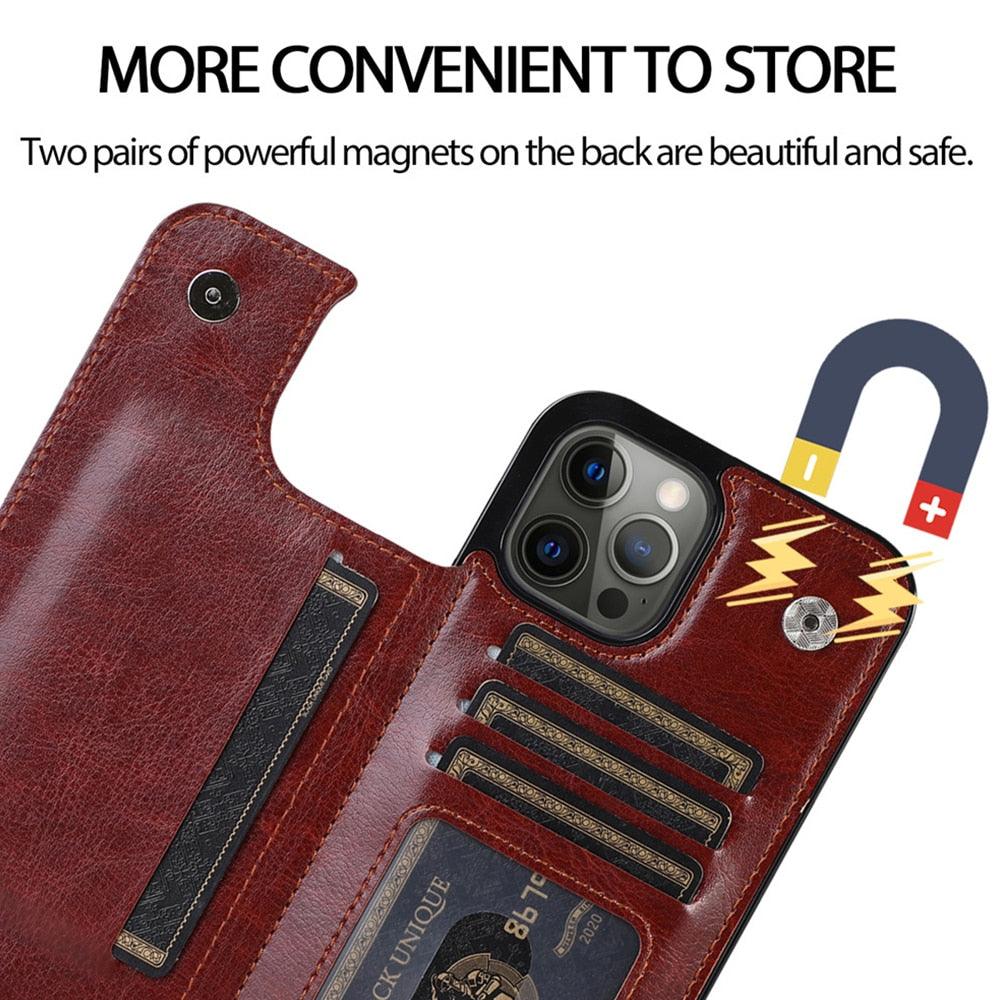 Funda de Cuero Premium para iPhone 14/13/12/11 Series