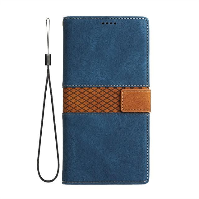 Étui à rabat magnétique en cuir de luxe pour la série iPhone