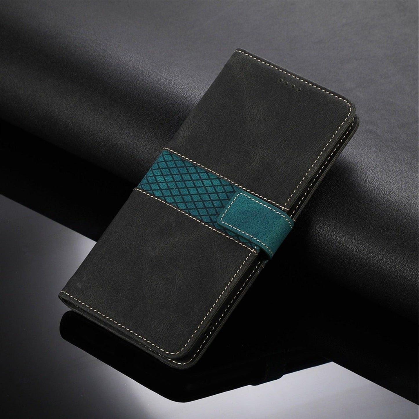 Étui à rabat magnétique en cuir de luxe pour la série iPhone