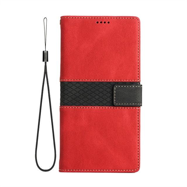 Étui à rabat magnétique en cuir de luxe pour la série iPhone