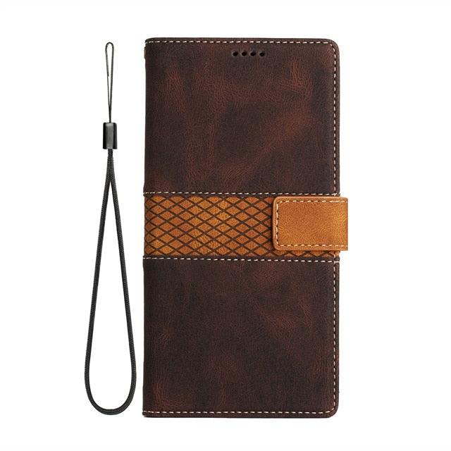 Étui à rabat magnétique en cuir de luxe pour la série iPhone