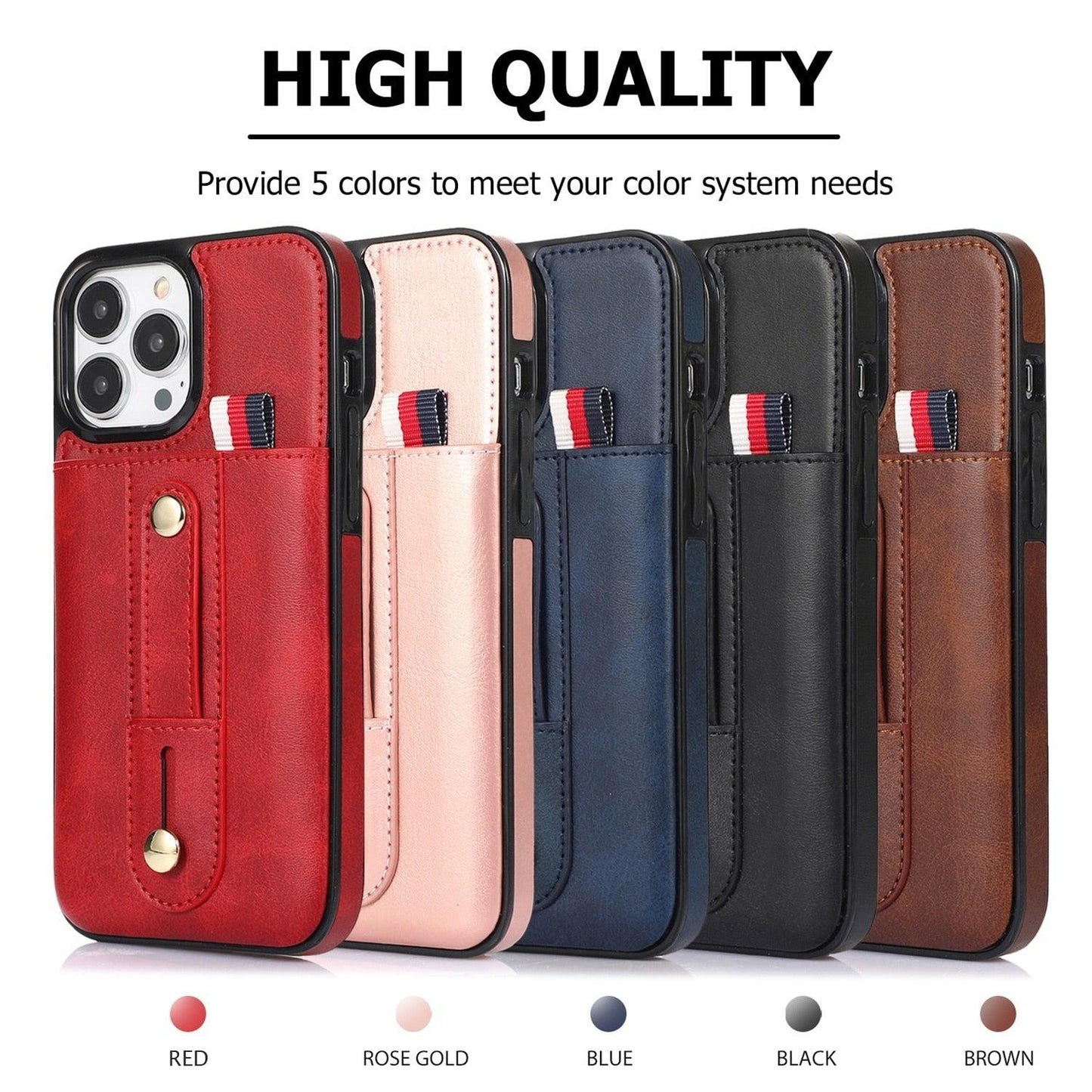 Coque de téléphone en cuir PU premium pour iPhone 14/13/12/11 Series