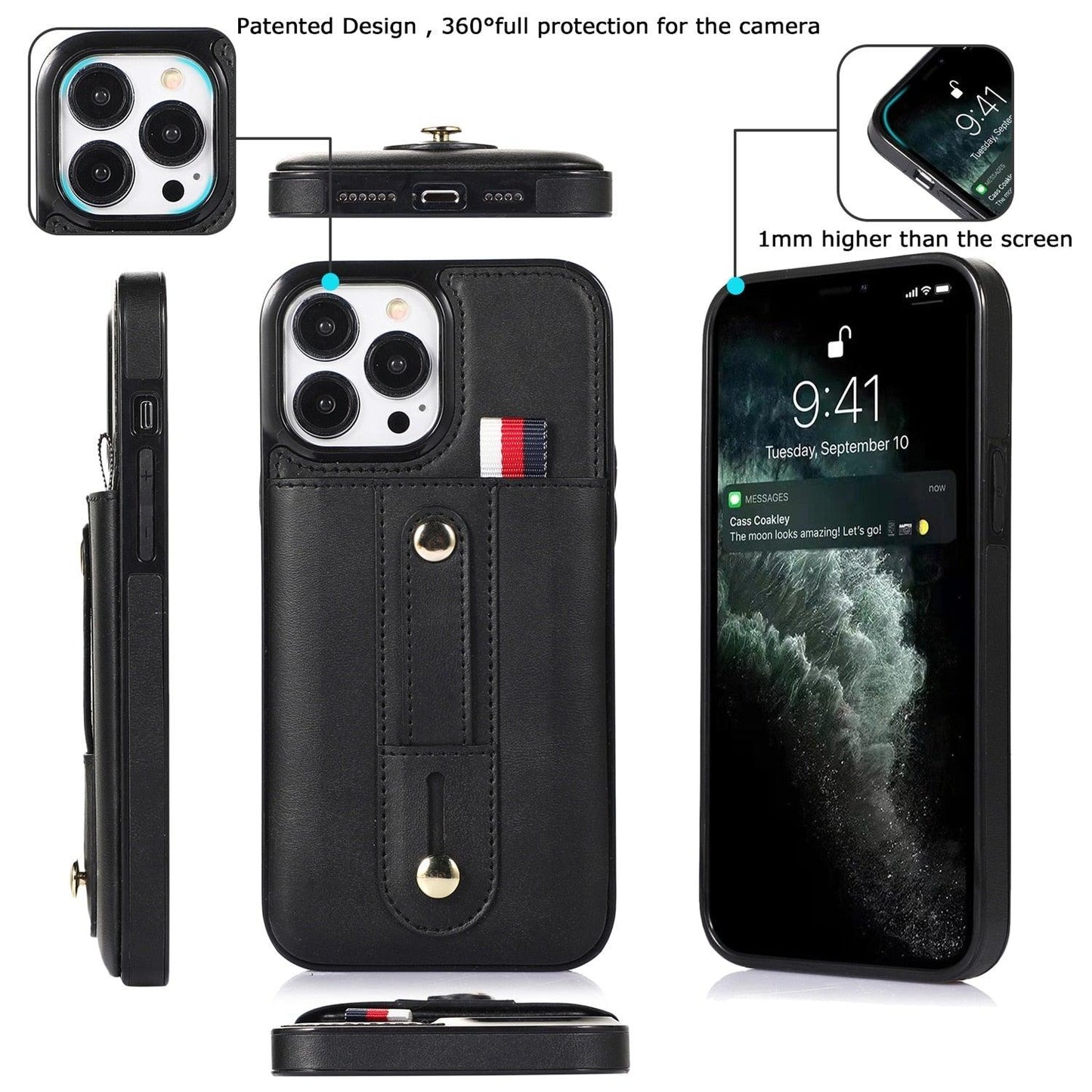 Coque de téléphone en cuir PU premium pour iPhone 14/13/12/11 Series