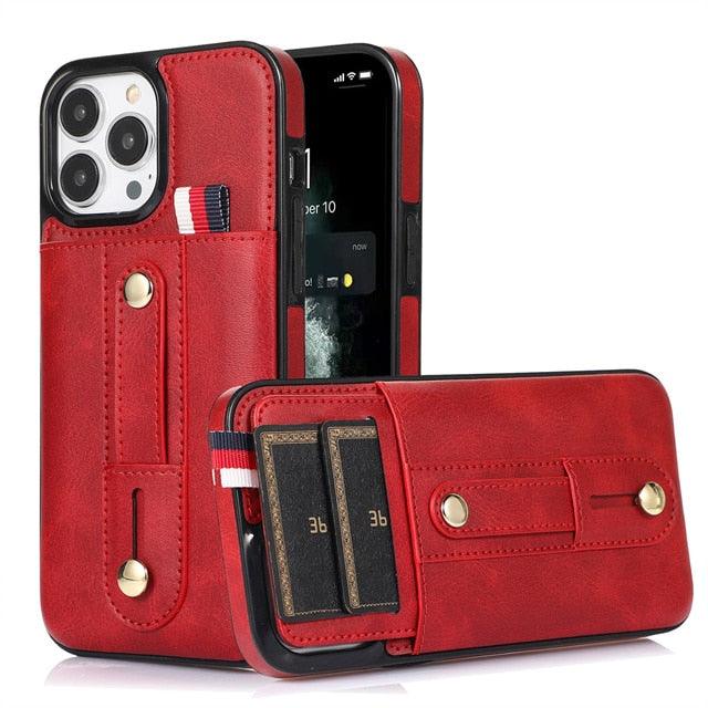 Coque de téléphone en cuir PU premium pour iPhone 14/13/12/11 Series