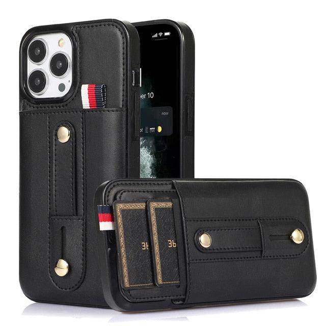 Coque de téléphone en cuir PU premium pour iPhone 14/13/12/11 Series
