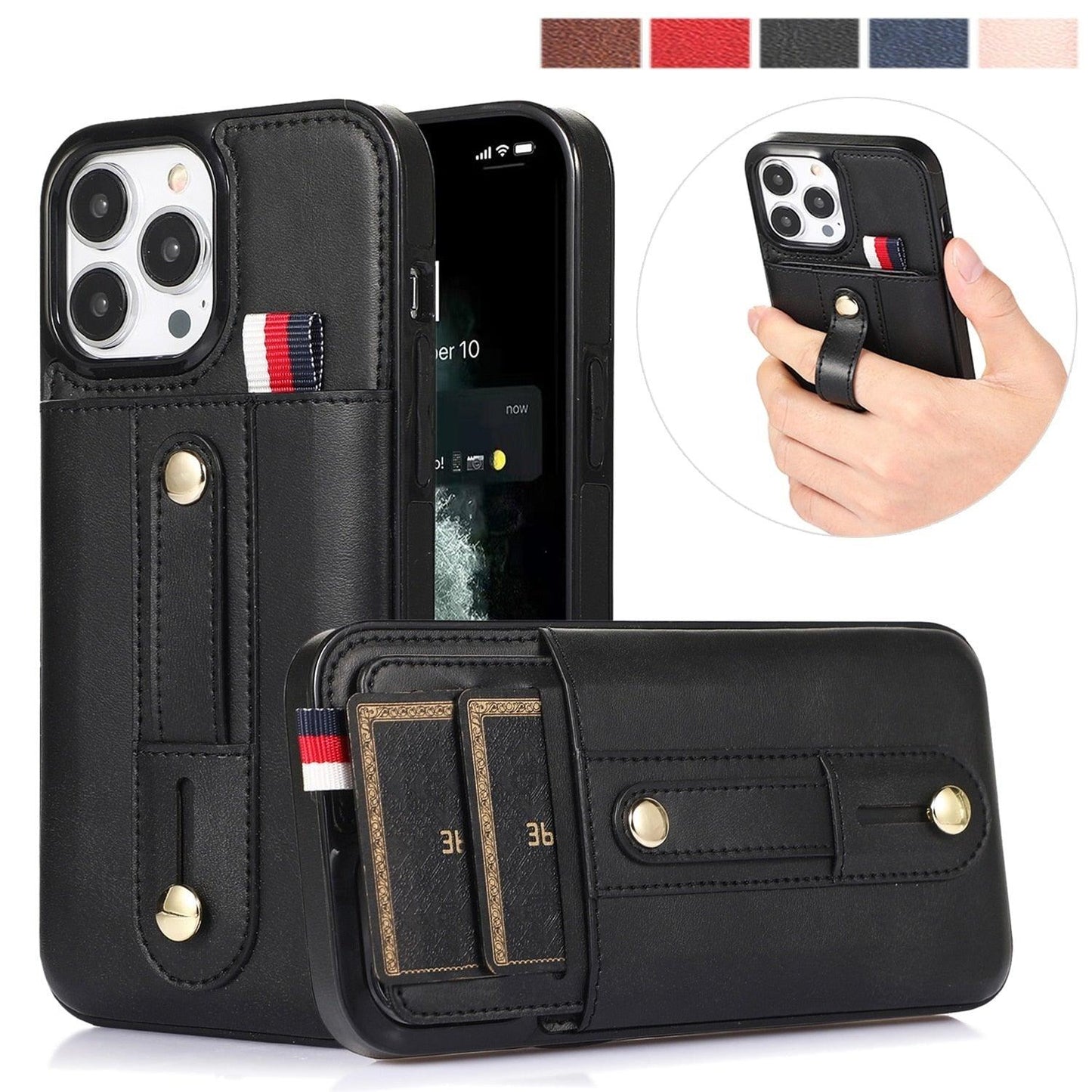 Coque de téléphone en cuir PU premium pour iPhone 14/13/12/11 Series