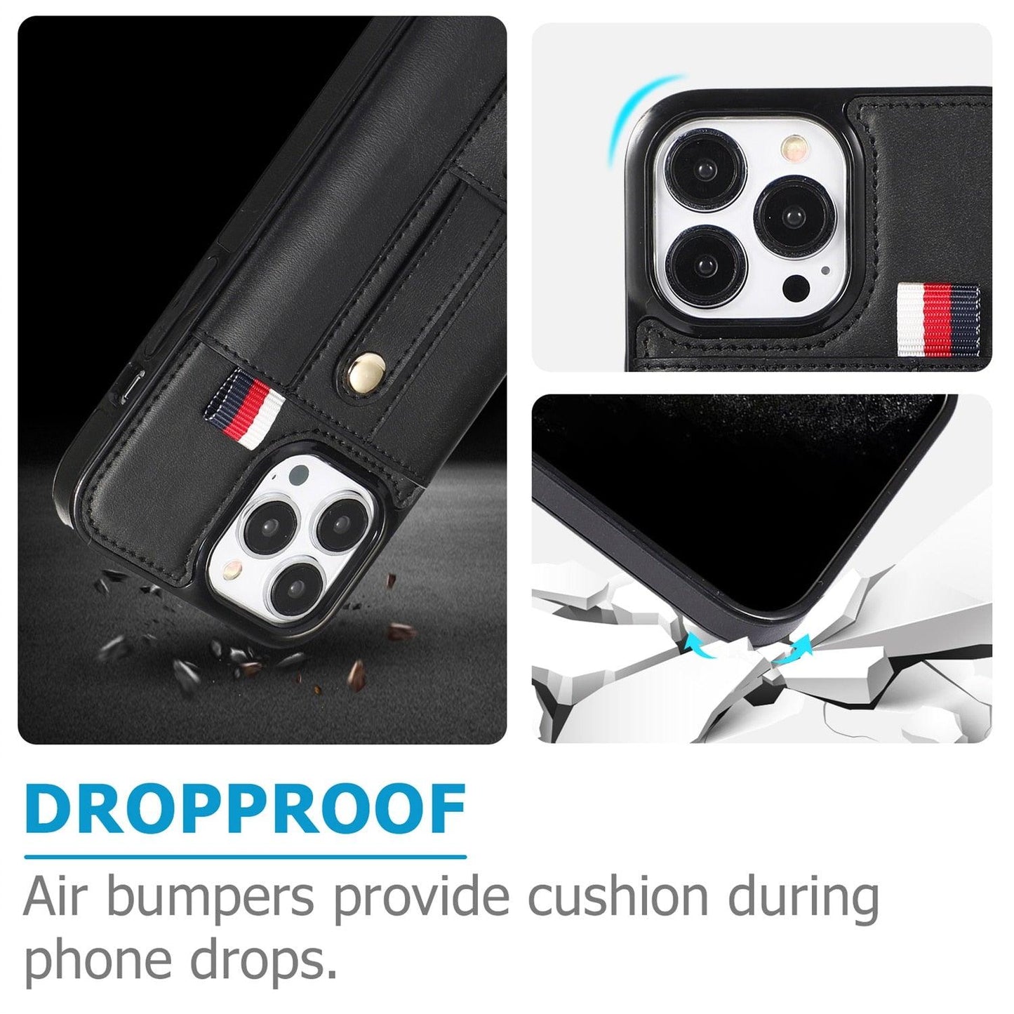 Coque de téléphone en cuir PU premium pour iPhone 14/13/12/11 Series