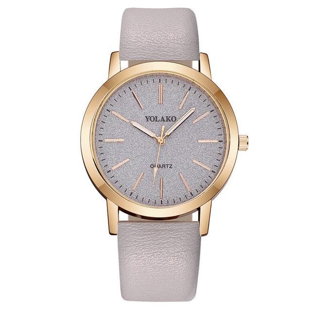 Montre à Quartz Élégante pour Femme avec Bracelet en Cuir de Luxe