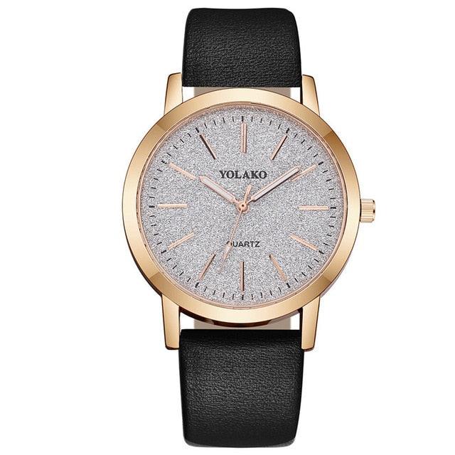Montre à Quartz Élégante pour Femme avec Bracelet en Cuir de Luxe