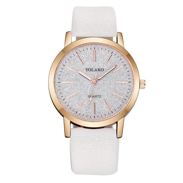 Montre à Quartz Élégante pour Femme avec Bracelet en Cuir de Luxe