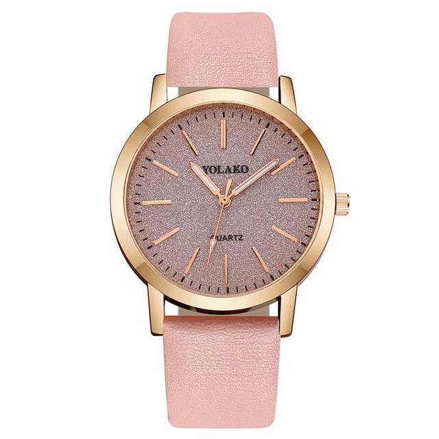 Montre à Quartz Élégante pour Femme avec Bracelet en Cuir de Luxe