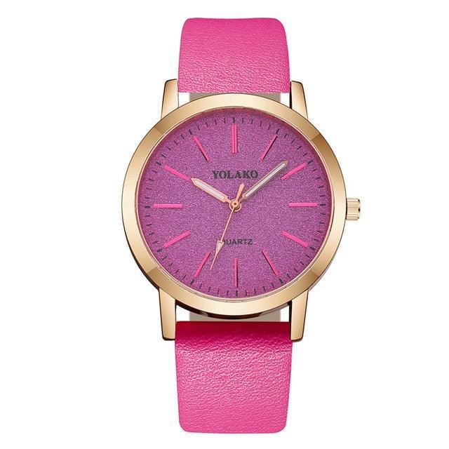 Montre à Quartz Élégante pour Femme avec Bracelet en Cuir de Luxe
