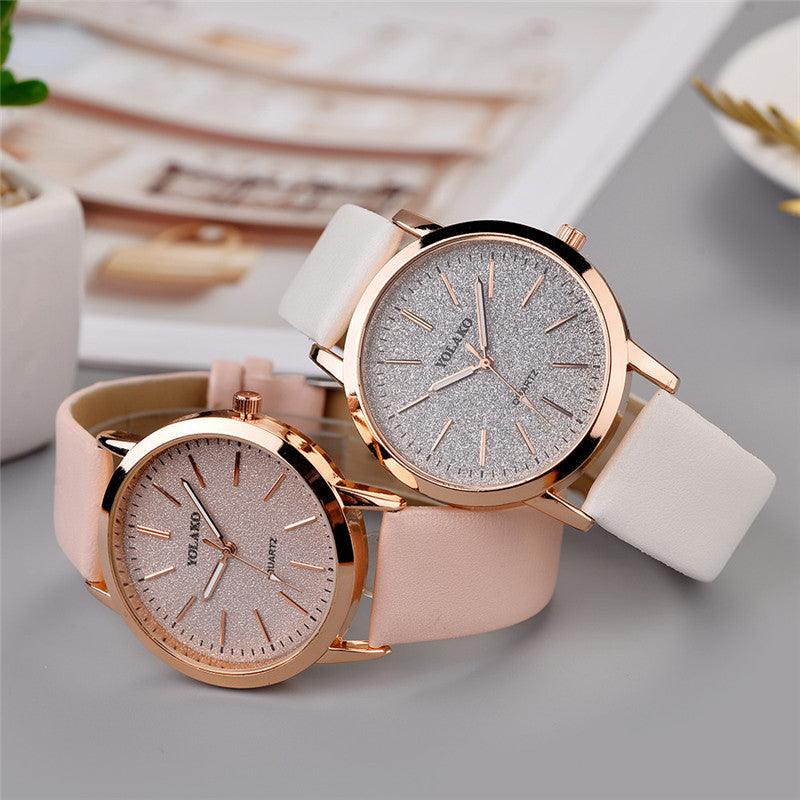 Montre à Quartz Élégante pour Femme avec Bracelet en Cuir de Luxe