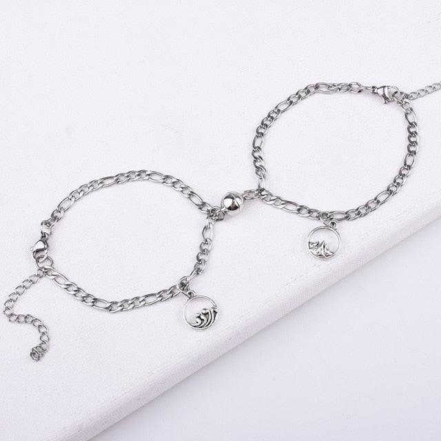 Luxury Stainless Steel Couples Bracelet Set
