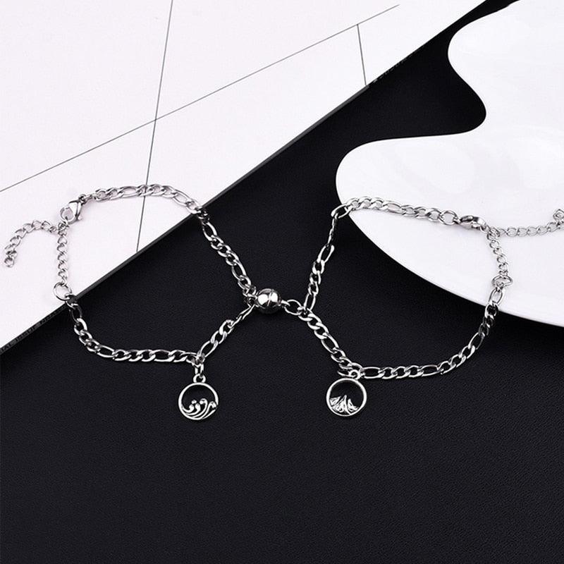 Luxury Stainless Steel Couples Bracelet Set