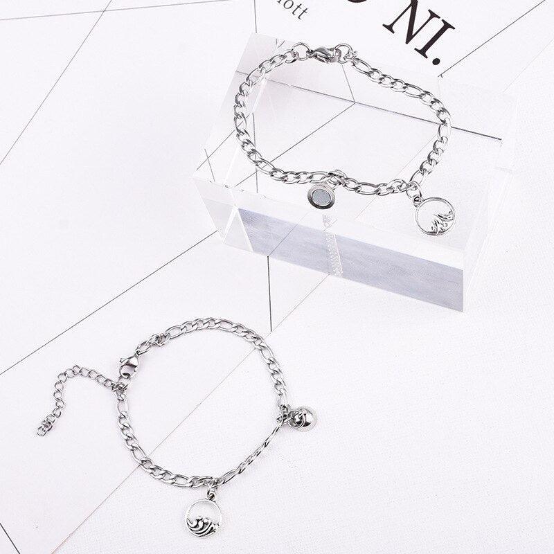 Luxury Stainless Steel Couples Bracelet Set