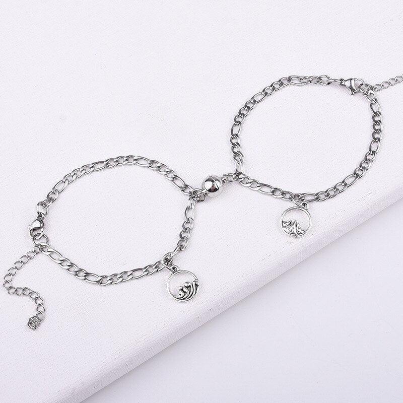 Luxury Stainless Steel Couples Bracelet Set