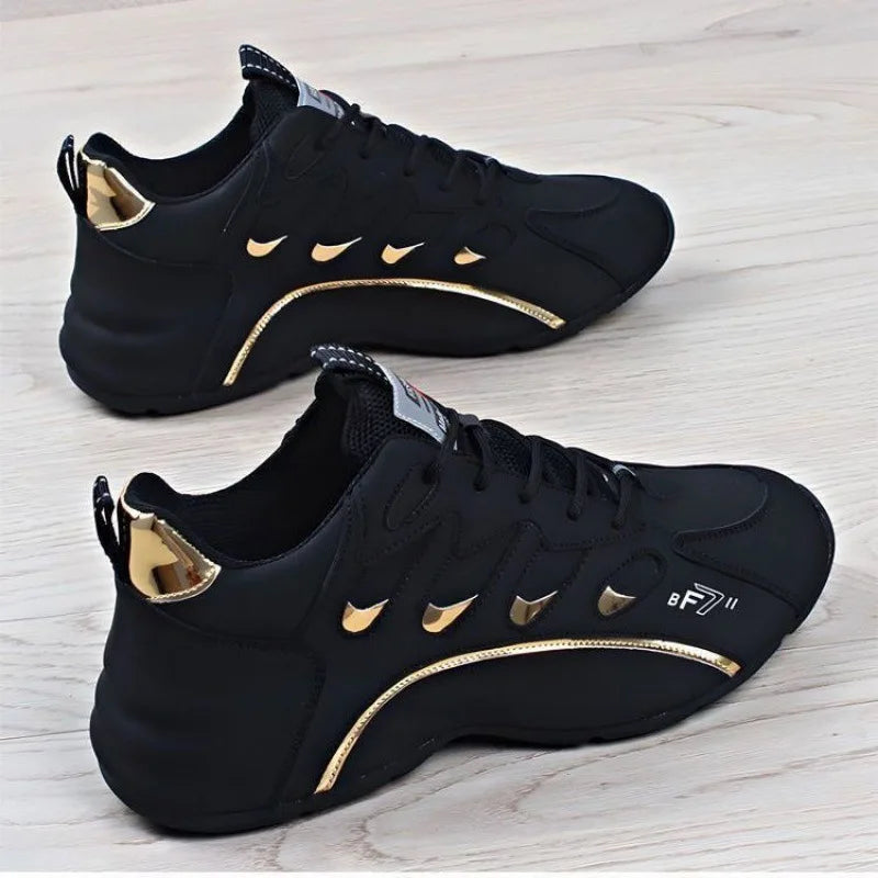 Luxury Men's Sneakers High Quality Leather Casual Shoes for Men Fashion All-match Sport Shoes Platform Comfor Men Running Shoes - Korvel