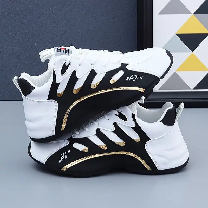 Luxury Men's Sneakers High Quality Leather Casual Shoes for Men Fashion All-match Sport Shoes Platform Comfor Men Running Shoes - Korvel