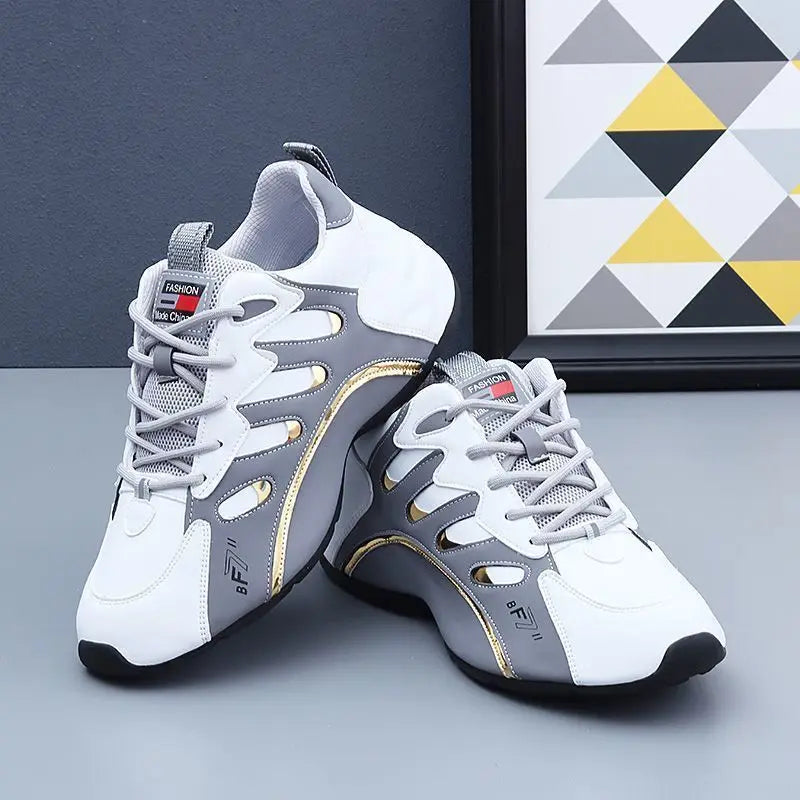 Luxury Men's Sneakers High Quality Leather Casual Shoes for Men Fashion All-match Sport Shoes Platform Comfor Men Running Shoes - Korvel