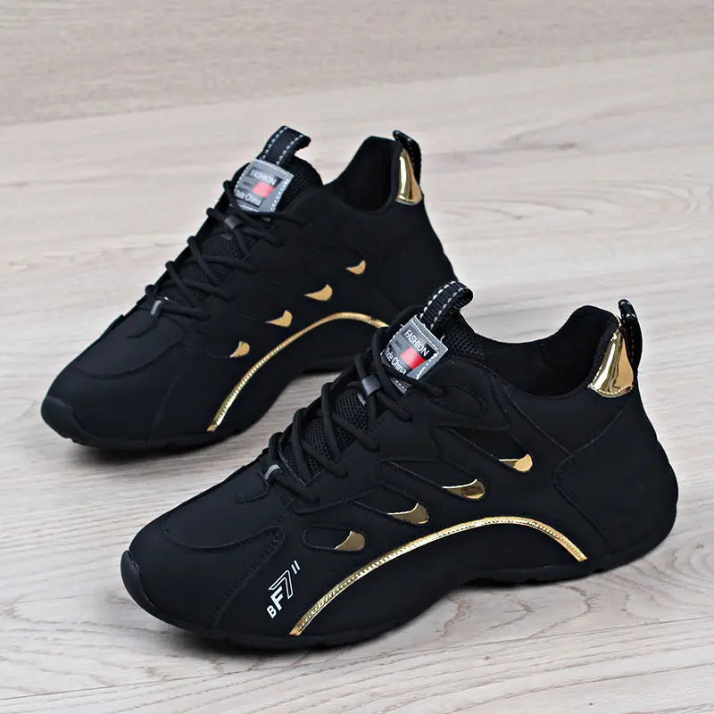Luxury Men's Sneakers High Quality Leather Casual Shoes for Men Fashion All-match Sport Shoes Platform Comfor Men Running Shoes - Korvel