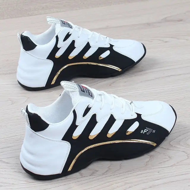 Luxury Men's Sneakers High Quality Leather Casual Shoes for Men Fashion All-match Sport Shoes Platform Comfor Men Running Shoes - Korvel