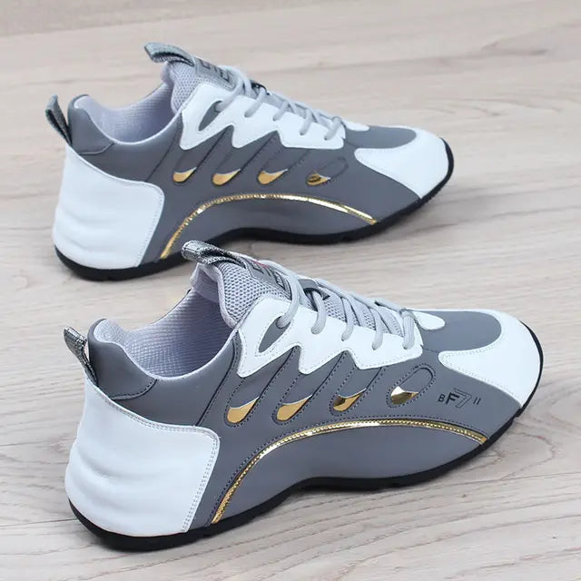 Luxury Men's Sneakers High Quality Leather Casual Shoes for Men Fashion All-match Sport Shoes Platform Comfor Men Running Shoes - Korvel