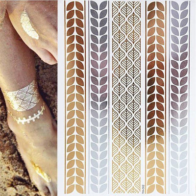 Luxury Metallic Gold Waterproof Temporary Tattoos