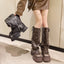 Botas de Plataforma Chunky Elegantes hasta la Rodilla para Mujeres