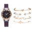 Luxury Rose Gold Starry Sky Dial Watch Set for Women