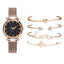 Luxury Rose Gold Starry Sky Dial Watch Set for Women