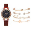 Luxury Rose Gold Starry Sky Dial Watch Set for Women