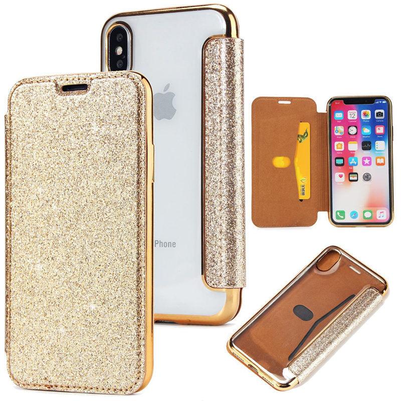 Étui à rabat en cuir slim de luxe pour iPhone 14 Pro