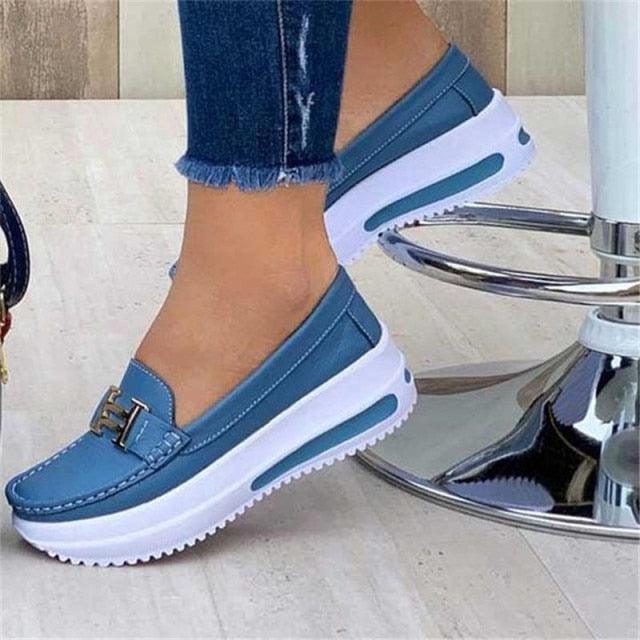 Baskets décontractées de luxe pour femmes - Chaussures plates lacées confortables