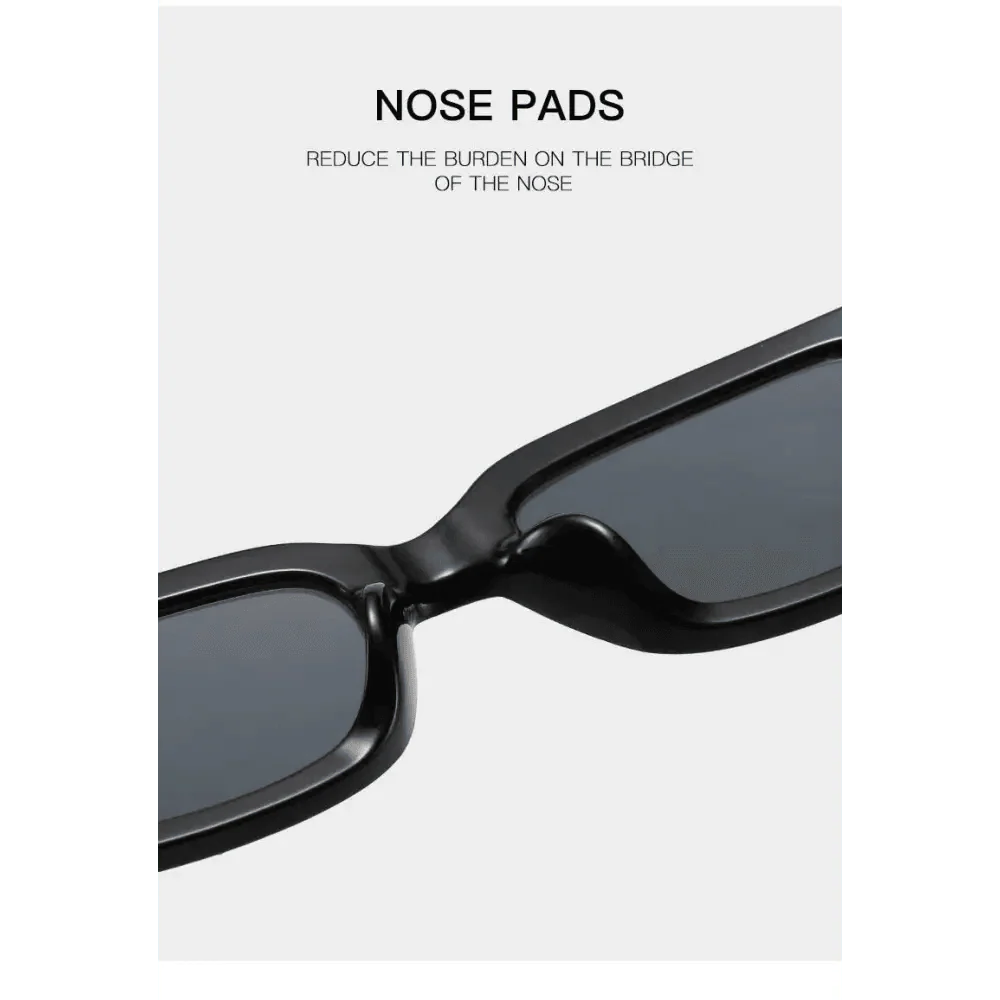 Luxury Retro Square Black Sunglasses for Women