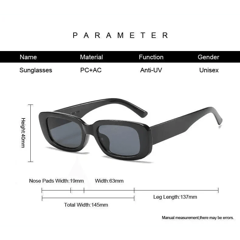 Luxury Retro Square Black Sunglasses for Women