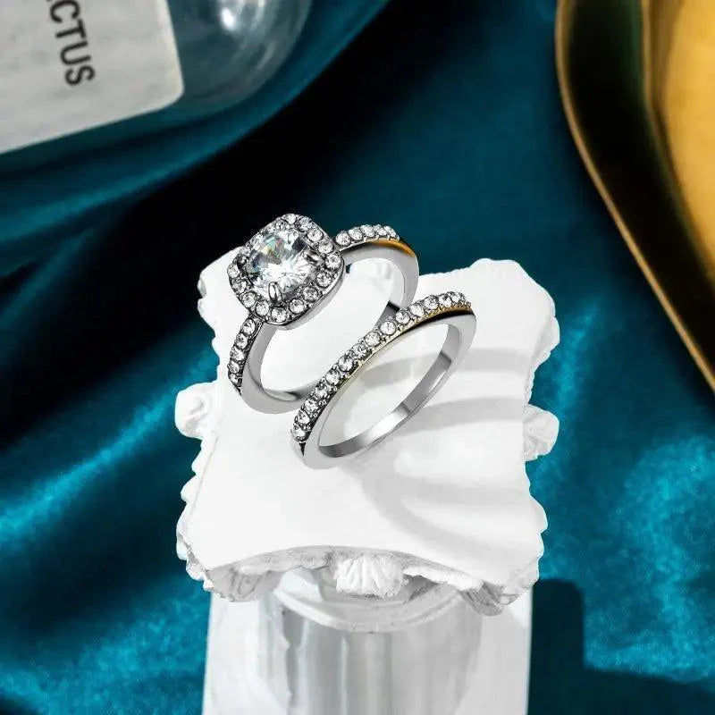 Bague de fiançailles en cristal élégant pour femmes