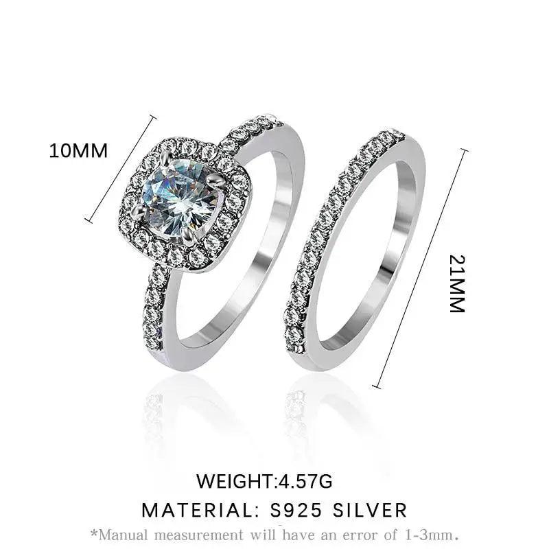 Bague de fiançailles en cristal élégant pour femmes