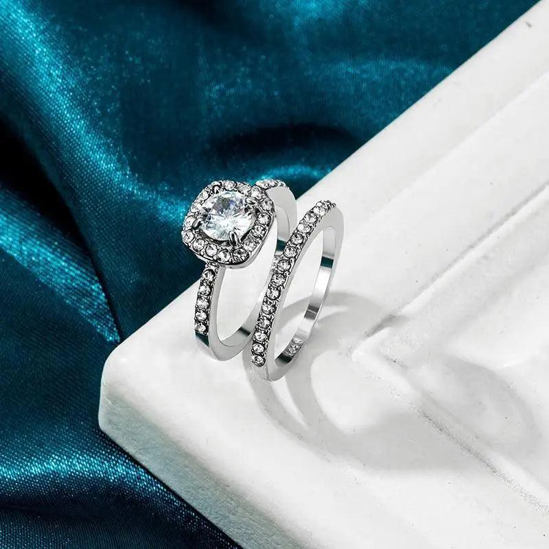 Bague de fiançailles en cristal élégant pour femmes
