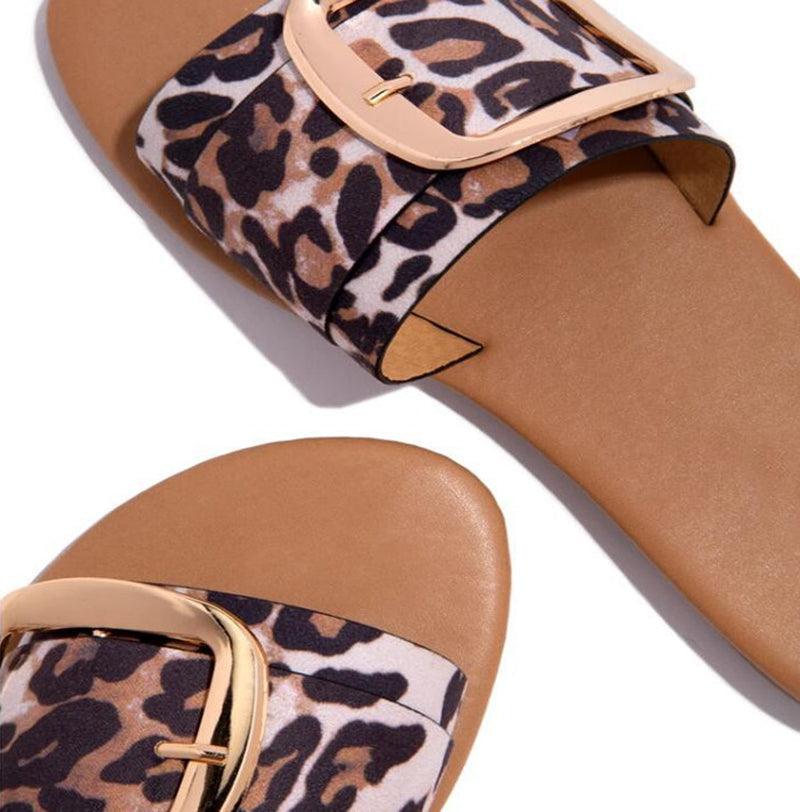 Sandalias de Verano para Mujer con Diseño de Leopardo de Lujo