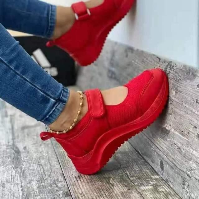 Luxury Summer Red Women's Sneakers - Breathable & Comfortable