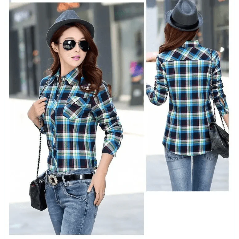 Chic Winter Plaid Jacket for Women - Cozy Velvet Style - Korvel