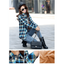 Chic Winter Plaid Jacket for Women - Cozy Velvet Style - Korvel
