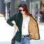 Chic Winter Plaid Jacket for Women - Cozy Velvet Style - Korvel