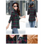 Chic Winter Plaid Jacket for Women - Cozy Velvet Style - Korvel