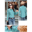 Chic Winter Plaid Jacket for Women - Cozy Velvet Style - Korvel