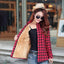 Chic Winter Plaid Jacket for Women - Cozy Velvet Style - Korvel