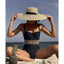 Ensemble de bikini noir taille haute de luxe pour femmes